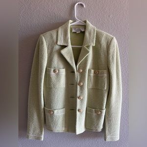 St John Jacket Women’s Size 0 Light Green Buttons